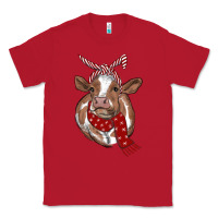 Red christmas scarf heifer Classic Tee - RanaPortraitStore