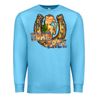 Ocean Blue cowgirl horseshoe Premium Sweatshirt - RacoonDesign