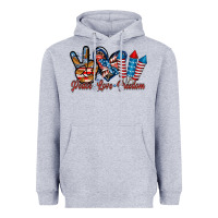 Heather Grey peace love freedom Heavyweight Hoodie - RacoonDesign