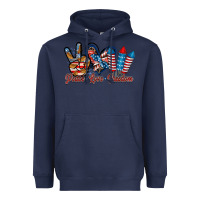 Navy peace love freedom Heavyweight Hoodie - RacoonDesign