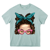 Messy Bun Mom With Leopard Bandana Heavy Core Tee | Teevron