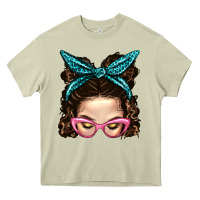 Mossy Messy Bun Mom With Leopard Bandana Heavy Core Tee - BundleAndBundleShop