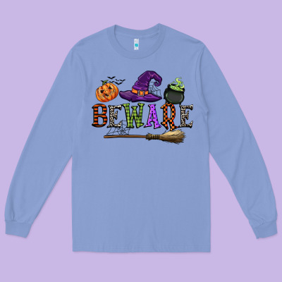 Beware Long Sleeve Tee Designed By Cowgirlartshop