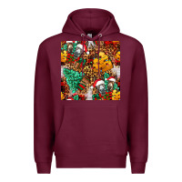 Burgundy christmas donkeys Premium Hoodie - FaDigitalArtStudio