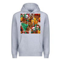 Heather Grey christmas donkeys Premium Hoodie - FaDigitalArtStudio