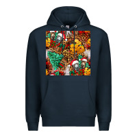 Navy christmas donkeys Premium Hoodie - FaDigitalArtStudio