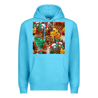 Ocean Blue christmas donkeys Premium Hoodie - FaDigitalArtStudio