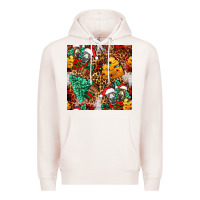 Pale Pink christmas donkeys Premium Hoodie - FaDigitalArtStudio