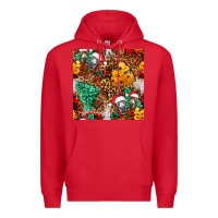 Red christmas donkeys Premium Hoodie - FaDigitalArtStudio
