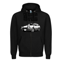 Black initial d fujiwara tofu shop ae86 manga Zipper Hoodie - lanVoArt