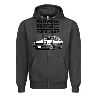 Charcoal Heather initial d fujiwara tofu shop ae86 manga Zipper Hoodie - lanVoArt