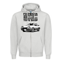 Dove Grey initial d fujiwara tofu shop ae86 manga Zipper Hoodie - lanVoArt