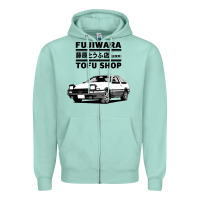 Seafoam initial d fujiwara tofu shop ae86 manga Zipper Hoodie - lanVoArt