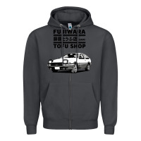 Smoke initial d fujiwara tofu shop ae86 manga Zipper Hoodie - lanVoArt
