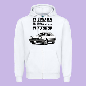 Initial D Fujiwara Tofu Shop Ae86 Manga Zipper Hoodie Designed By Lanvoart