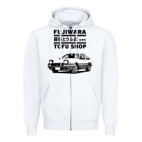 White initial d fujiwara tofu shop ae86 manga Zipper Hoodie - lanVoArt
