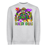 Heather Grey Mardi Gras Rainbow Heavyweight Sweatshirt - BundleAndBundleShop