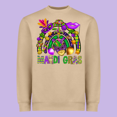 Mardi Gras Rainbow Heavyweight Sweatshirt Designed By Bundleandbundleshop