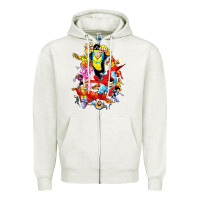 Oatmeal Heather invincible and friend hero art Zipper Hoodie - lanVoArt