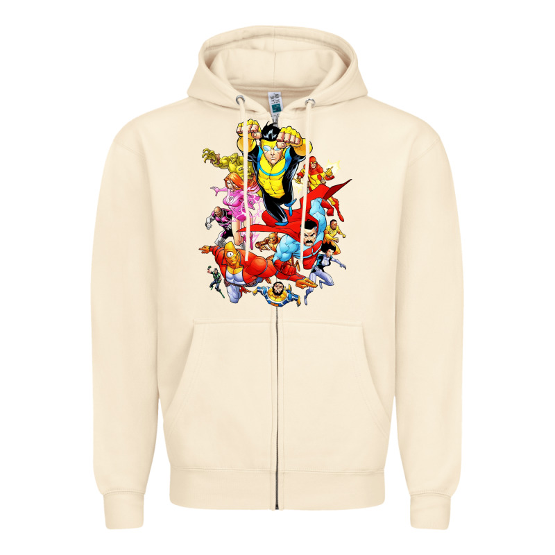 Invincible And Friend Hero Art Zipper Hoodie by lanVoArt | Teevron