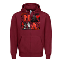 Burgundy Wrestling mama red and black Zipper Hoodie - LillyAllenDesigns