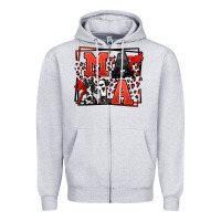 Heather Grey Wrestling mama red and black Zipper Hoodie - LillyAllenDesigns