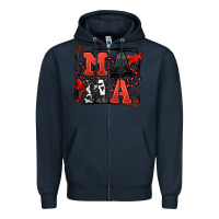 Navy Wrestling mama red and black Zipper Hoodie - LillyAllenDesigns