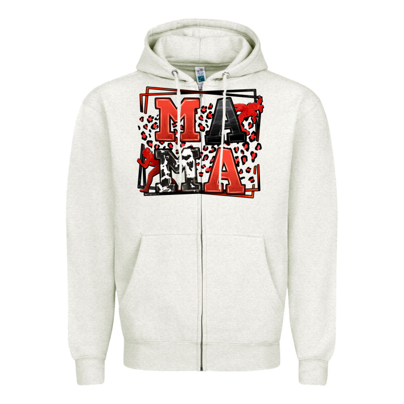 Wrestling Mama Red And Black Zipper Hoodie by LillyAllenDesigns | Teevron