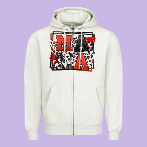 Wrestling Mama Red And Black Zipper Hoodie Designed By Lillyallendesigns