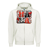 Oatmeal Heather Wrestling mama red and black Zipper Hoodie - LillyAllenDesigns