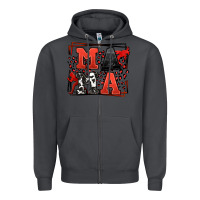 Smoke Wrestling mama red and black Zipper Hoodie - LillyAllenDesigns