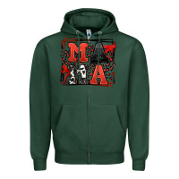 Sports Green Wrestling mama red and black Zipper Hoodie - LillyAllenDesigns