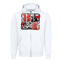 White Wrestling mama red and black Zipper Hoodie - LillyAllenDesigns