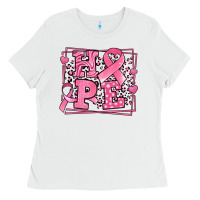 White Western Hope Breast Cancer Awareness Ribbon Ladies Tee - LillyAllenDesigns
