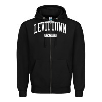Black levittown new york ny vintage athletic sports design t shirt Zipper Hoodie - lanVoArt
