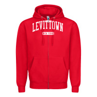 Levittown New York Ny Vintage Athletic Sports Design T Shirt Zipper Hoodie | Teevron