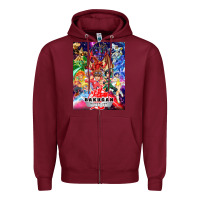 Burgundy bakugan Zipper Hoodie - lanVoArt