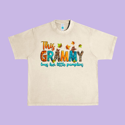 Customized This Grammy Loves Her Little Pumpkins Urban Heavy Tee Designed By Texasbilliewilder