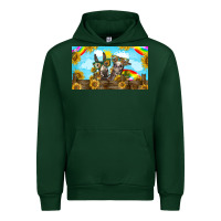 Forest Green 2 donkeys sunflower Urban Hoodie - BarkalooDesign