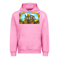 Fuchsia Pink 2 donkeys sunflower Urban Hoodie - BarkalooDesign