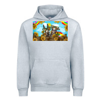 Heather Grey 2 donkeys sunflower Urban Hoodie - BarkalooDesign