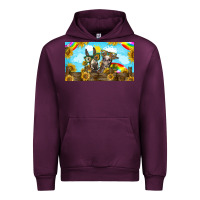 Mauve Wine 2 donkeys sunflower Urban Hoodie - BarkalooDesign