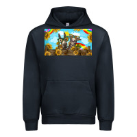 Navy 2 donkeys sunflower Urban Hoodie - BarkalooDesign