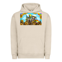 Pigment French Oak 2 donkeys sunflower Urban Hoodie - BarkalooDesign