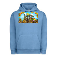 Pigment Pebble Blue 2 donkeys sunflower Urban Hoodie - BarkalooDesign