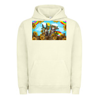 Pigment Pistachio 2 donkeys sunflower Urban Hoodie - BarkalooDesign