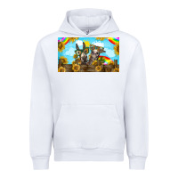 White 2 donkeys sunflower Urban Hoodie - BarkalooDesign