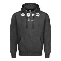 Charcoal Heather Funny Sports Balls Gag Gift Zipper Hoodie - lanVoArt