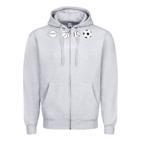 Heather Grey Funny Sports Balls Gag Gift Zipper Hoodie - lanVoArt
