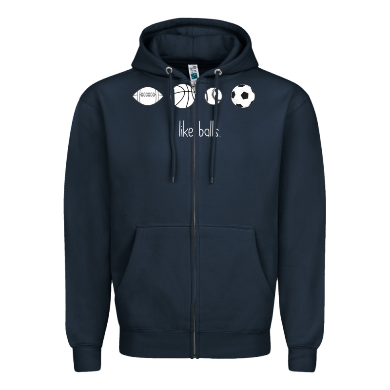 Funny Sports Balls Gag Gift Zipper Hoodie by lanVoArt | Teevron